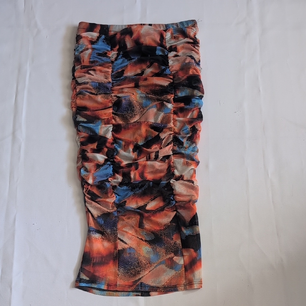 Forever 21 Multicolor Ruched Pencil Skirt